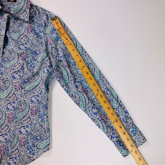 Liberty of London Shirt Sz 12 Blue Paisley Long Sleeve Button - Picture 8 of 12